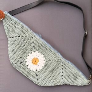 Daisy Blue Crossbody Pouch