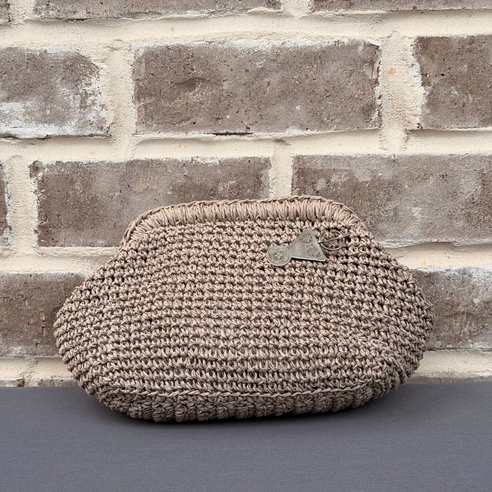 Slate Raffia Clutch - Image 2